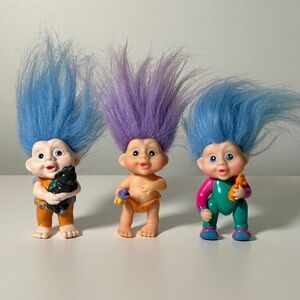Vintage 90s Applause Magic Troll Babies Set Of 3 (ZZ28)